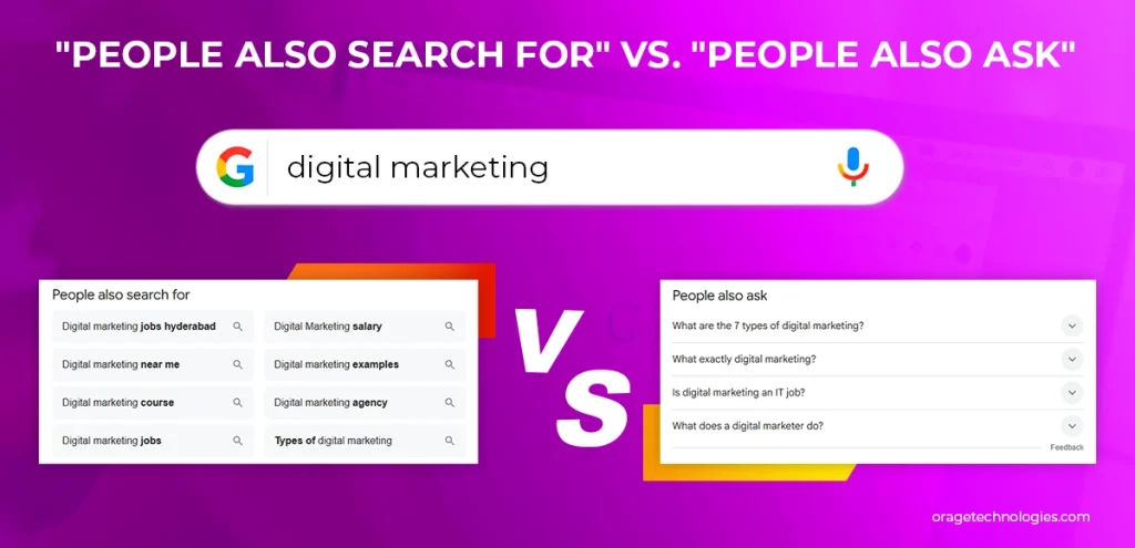 People Also Search For vs People Also Ask